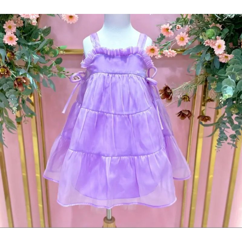 ĐẦM ĐI TIỆC VÁY VOAN TƠ CÔNG CHÚA DỄ THƯƠNG HAIVANCO bé gái 10 đến 40 kg mềm mại và thoáng mát đi học đi chơi đều đẹp