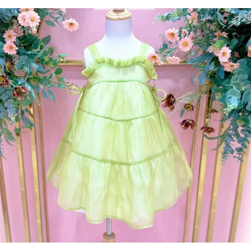 ĐẦM ĐI TIỆC VÁY VOAN TƠ CÔNG CHÚA DỄ THƯƠNG HAIVANCO bé gái 10 đến 40 kg mềm mại và thoáng mát đi học đi chơi đều đẹp