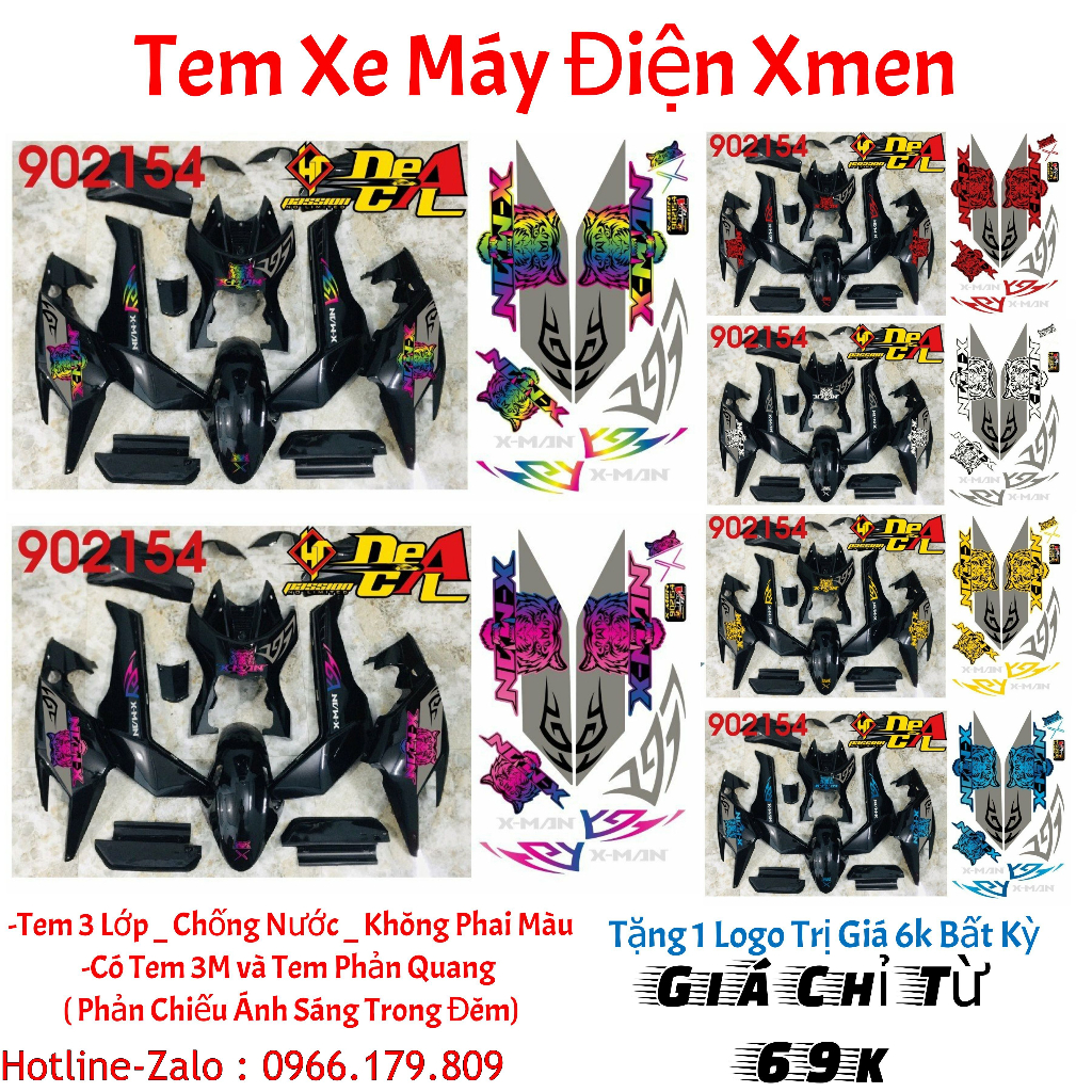 TEM XE MÁY ĐIỆN Xmen - TEM XE MAY DIEN Xmen V1 - Giá 1 Bộ