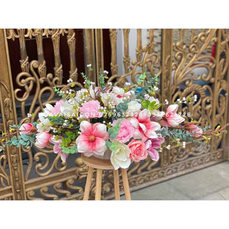 Hoa ovan để bàn họp dài 60cm rộng 30cm