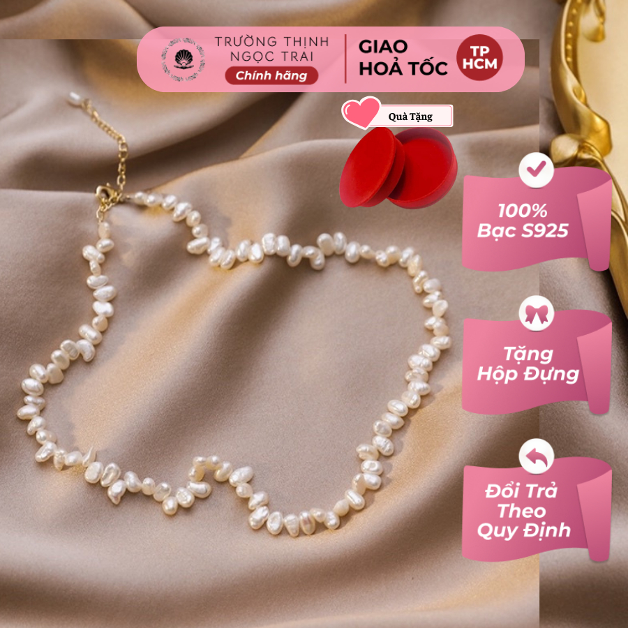 Vòng Cổ Choker Ngọc Trai Hạt Thô 5ly Thời Trang Cho Nàng - Ngọc Trai Trường Thịnh