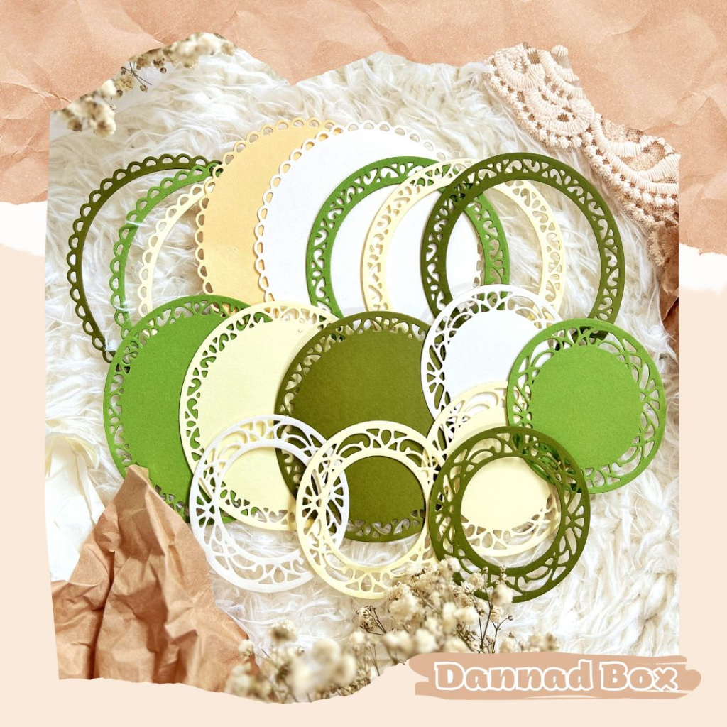Set 5 Khung Tròn Diecut Paper Cutting Trang Trí Scrapbook