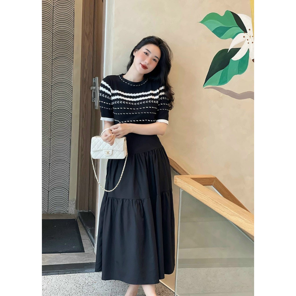 MÃ 258 ÁO LEN MONGTOGHI NỮ KẺ XƯƠNG CÁ NGANG BO GẤU SIÊU XINH