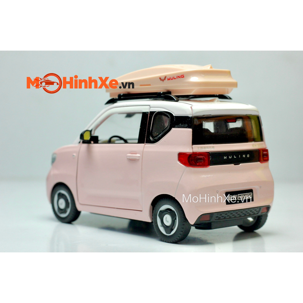 MÔ HÌNH XE WULING HONGGUANG MINI EV + XE ĐẠP 1:24 CHEZHI