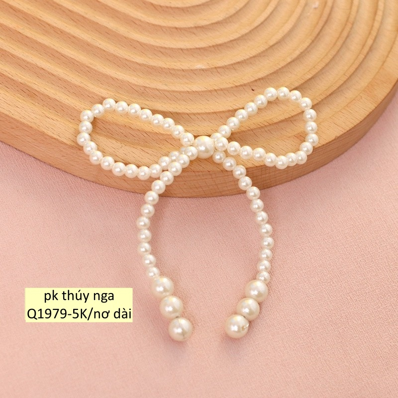 5 Nơ Hạt Ngọc Trang Trí Bánh Kem - Q1979