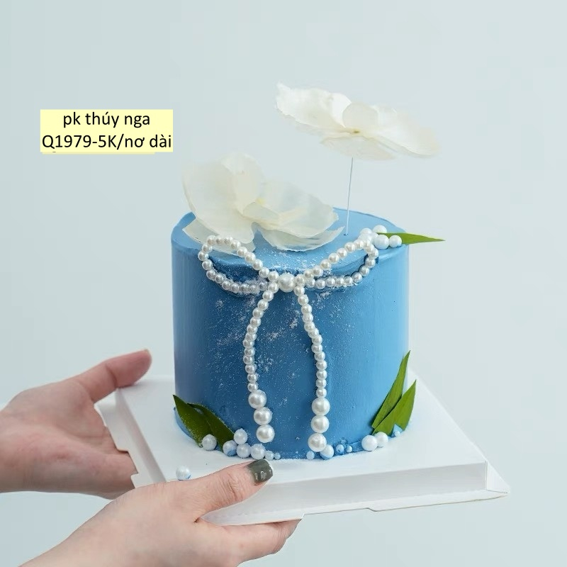 5 Nơ Hạt Ngọc Trang Trí Bánh Kem - Q1979