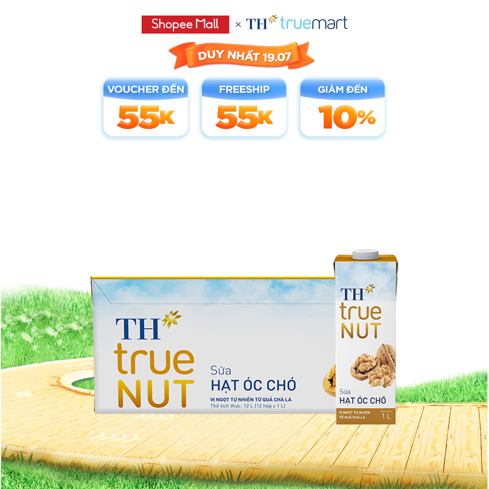 Thùng 12 hộp sữa hạt óc chó TH True Nut 1L (1L x 12)