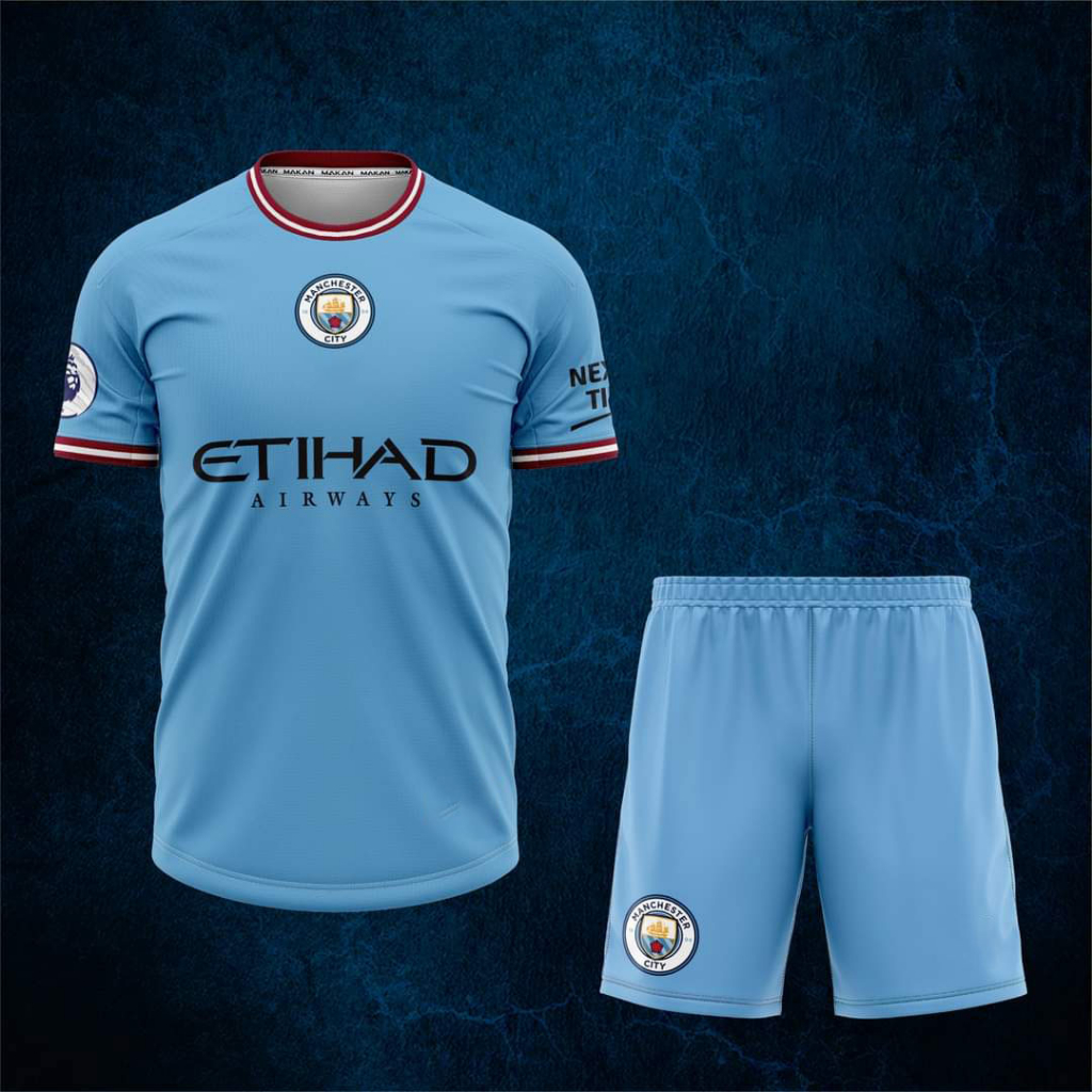 Bộ bóng đá nam, nữ chất thun lạnh  câu lạc bộ ManCity MC thoáng mát thấm hút mồ hôi