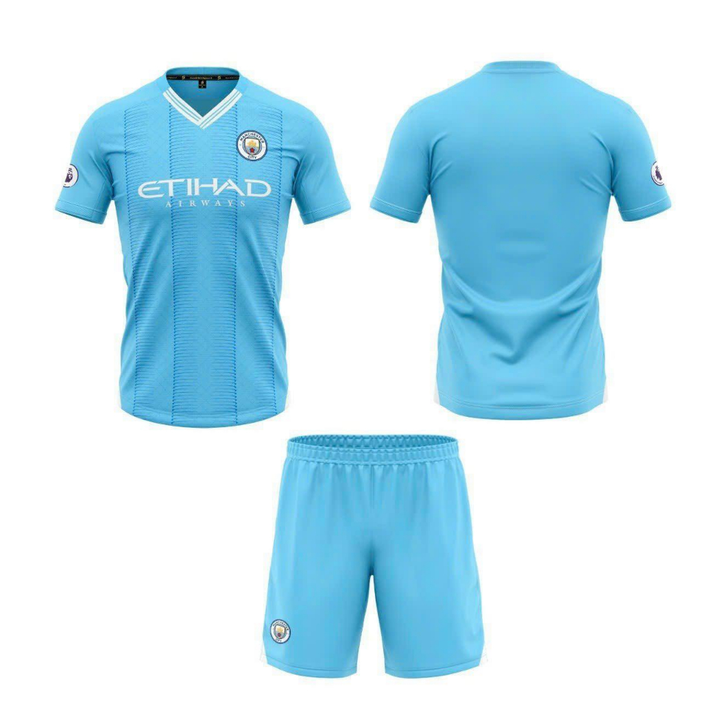Bộ bóng đá nam, nữ chất thun lạnh  câu lạc bộ ManCity MC thoáng mát thấm hút mồ hôi