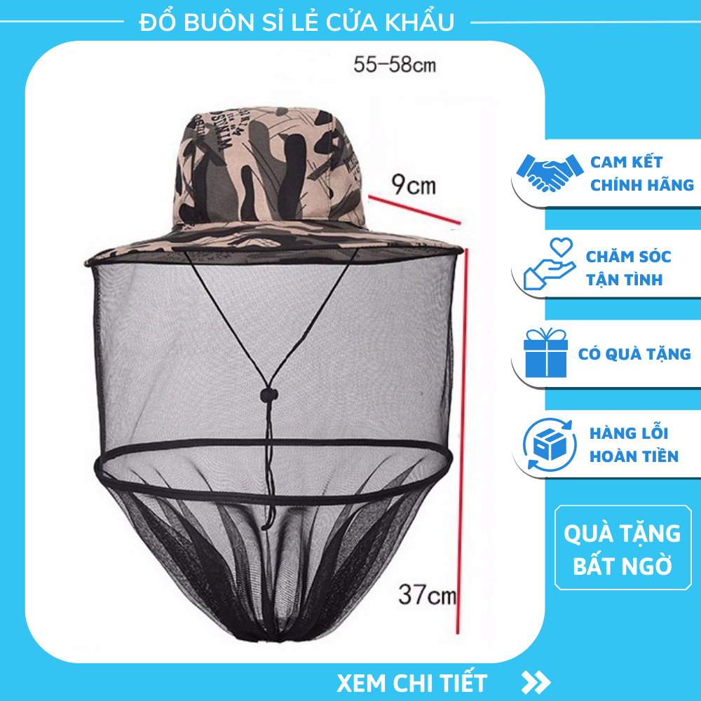 Mũ lưới bắt ong gấp gọn