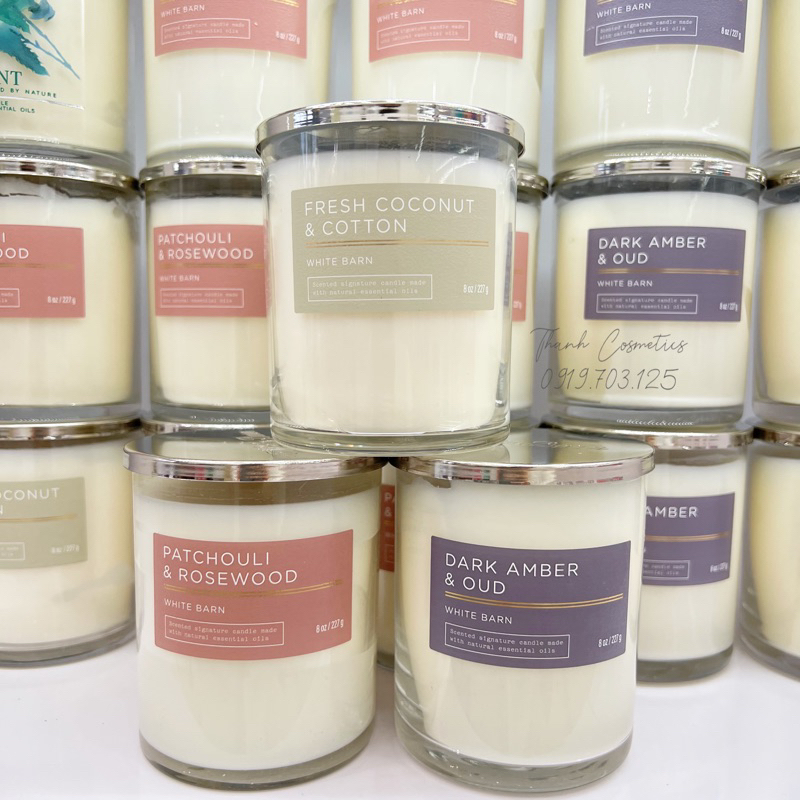Nến thơm 1 bấc BBW 227g - Dòng White Barn