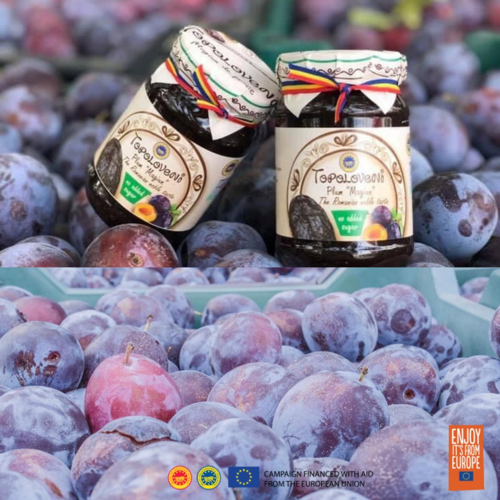 Mứt mận nguyên chất Romania 100% mận tươi không đường nhãn hiệu Topoloveni lọ 350g