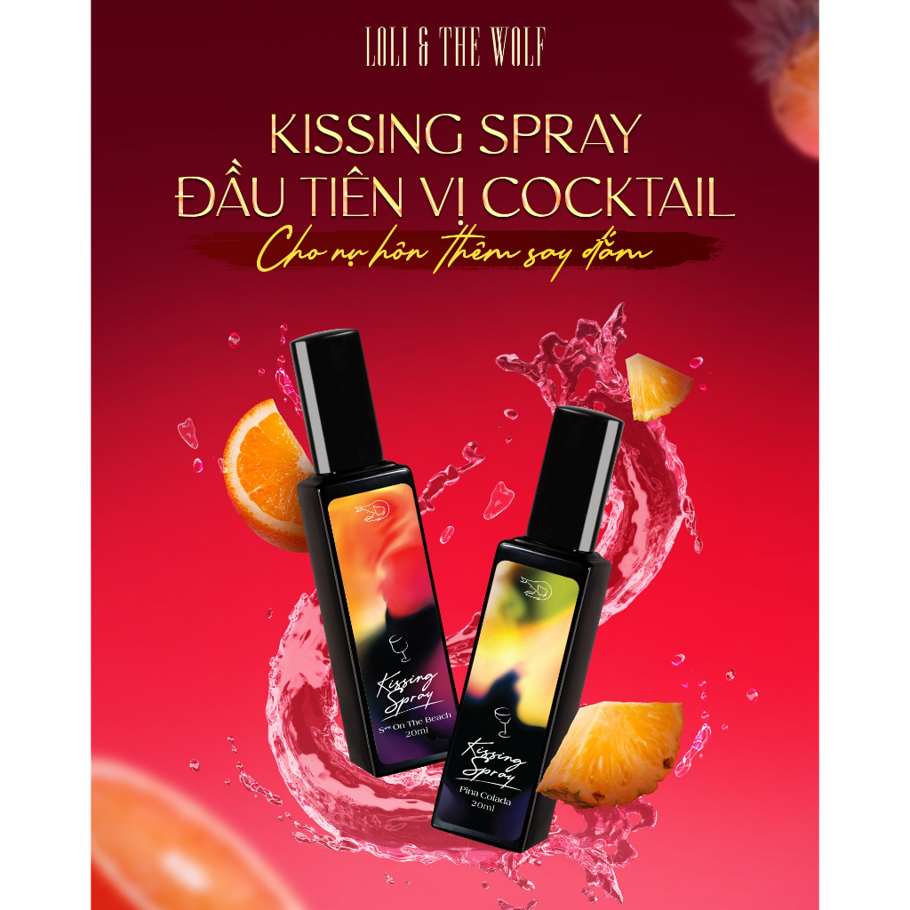 Xịt Thơm Miệng Kissing Spray Loli & The Wolf Vị Cocktail Mê Đắm Chai 20ml