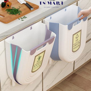 Thùng đựng rác gấp gọn treo tủ bếp thông minh, thùng rác đa năng tiện lợi