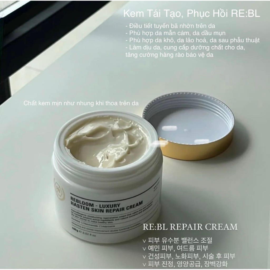 Rebloom Luxury Hasten Skin Repair Cream - Kem Tế Bào Gốc Phục Hồi Dưỡng Trắng chống Lão Hóa  Da