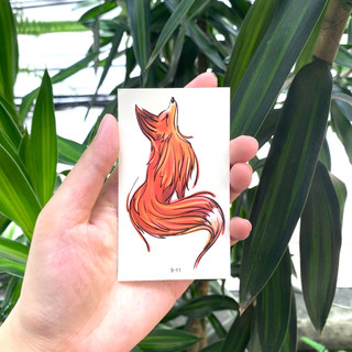 [Đọc kỹ mô tả] Hình dán tạm thời hồ ly lửa, chồn, cáo, gumiho size 10x6cm s11. Boss tatoo - xăm dán tạm thời