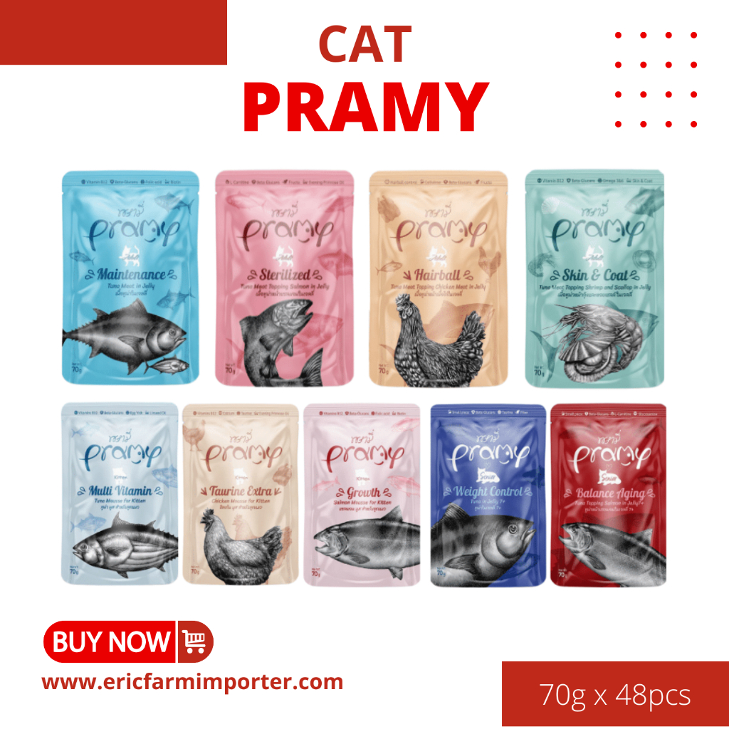 Pate Pramy ThaiLand 70g 🐶 FREE SHIP 🐶 Thức Ăn Mèo Chữa Nấm Da Rụng Lông Nhập Khẩu