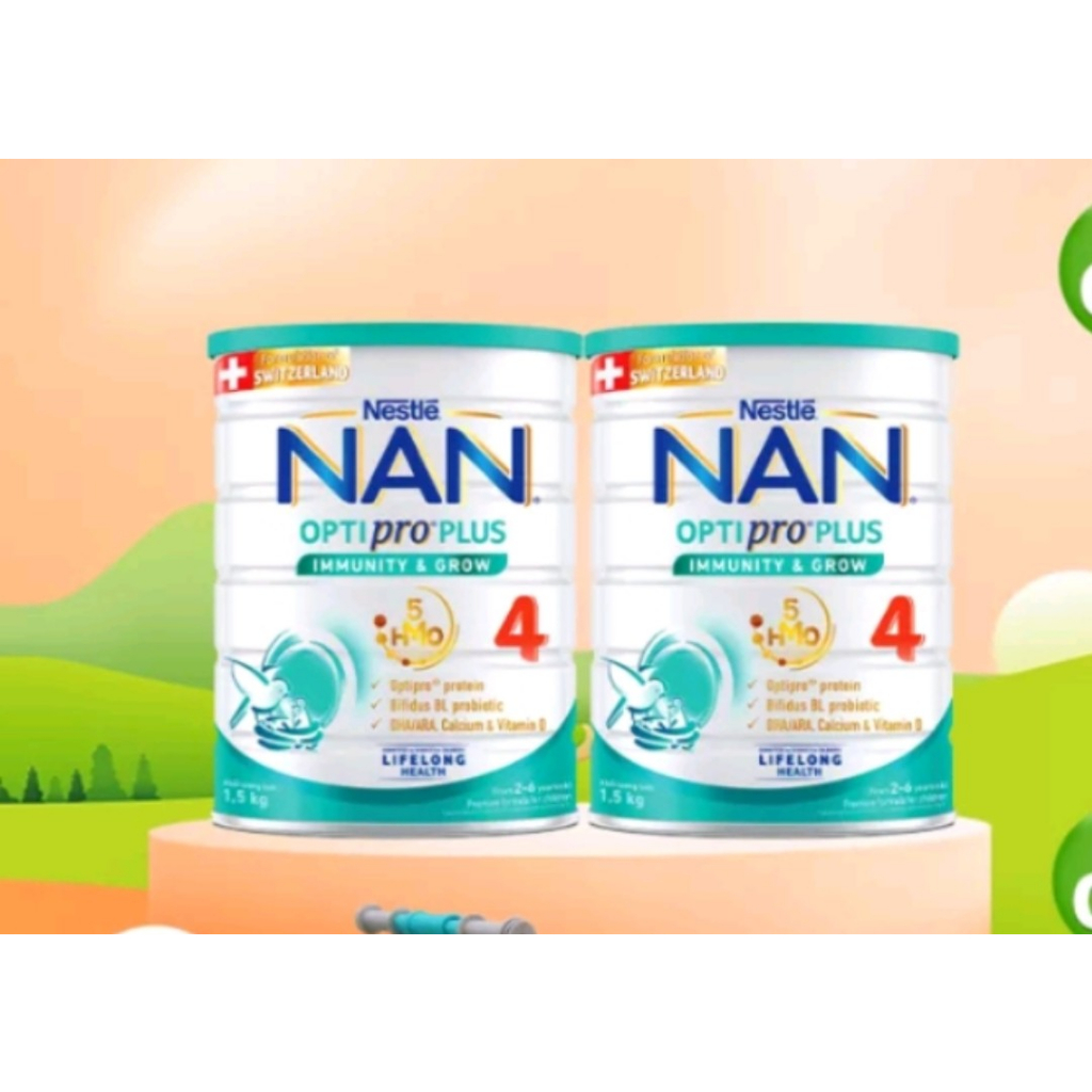 Date 2025  [Tặng 1 Bộ gối nệm cá voi] Combo 2 Lon Sữa Bột Nestle NAN Plus 4 (1.5kg)
