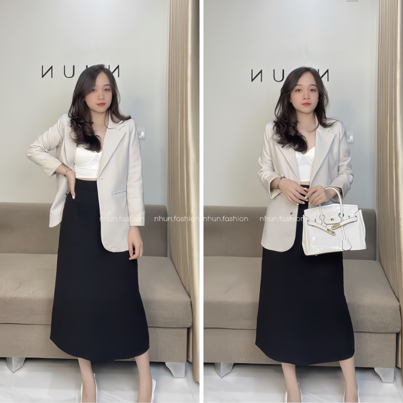 Áo blazer nữ NhunFashion Áo vest nữ khoác ngoài phối tay 2 lớp phong cách Hàn Quốc trẻ trung năng động N43 | BigBuy360 - bigbuy360.vn