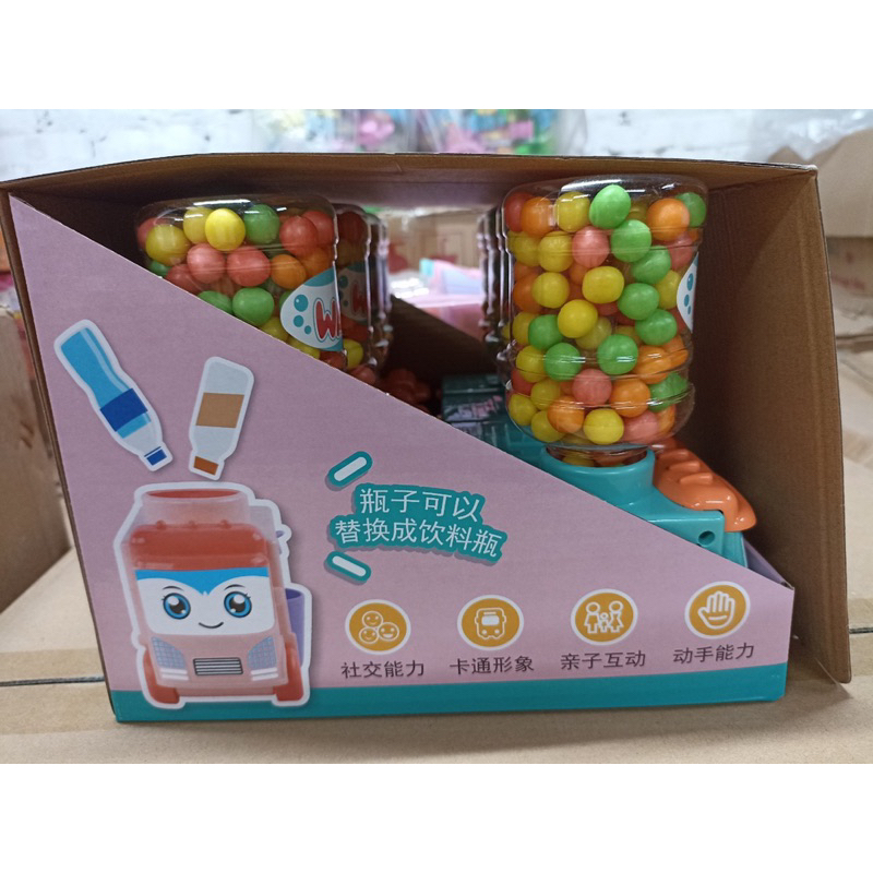 Hộp 8 lọ máy bắn kẹo xê   ô tô bình nước siêu xinh