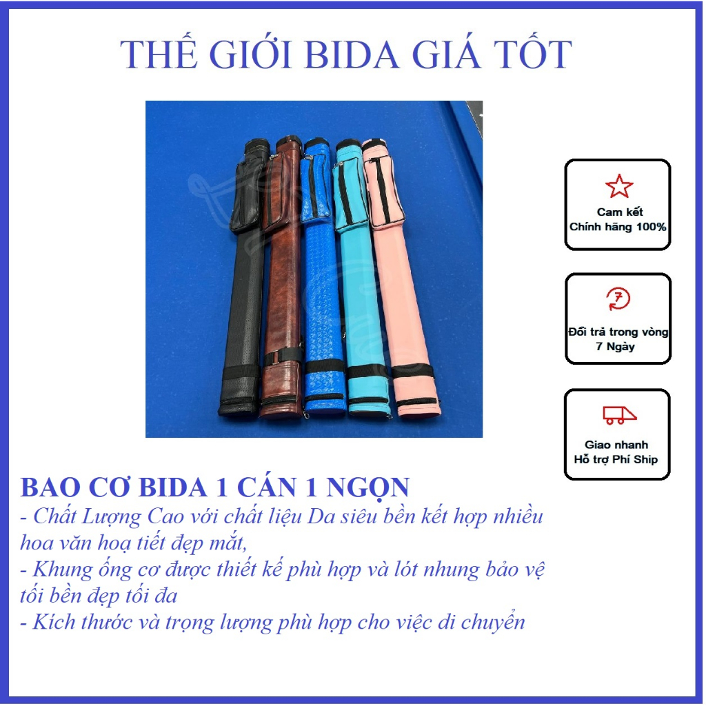 Bao Đựng Cơ Bida (Túi Đựng Cơ Bida) | ĐỰNG 1 CÁN 1 NGỌN | Chất Lượng Cao, Bền