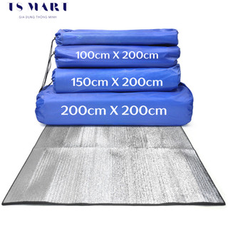 Thảm lót cách nhiệt chất liệu ion tráng bạc chống nước - Thảm chiếu ngủ văn phòng kích thước 200x200 cm Thảm lót lều