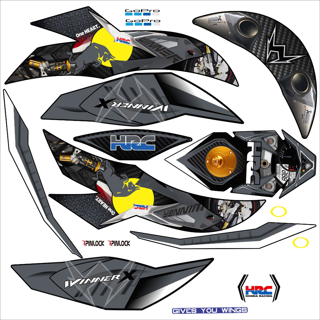 Tem dán mũ bảo hiểm fullface - WINNER - áp dụng nhiều màu - 13