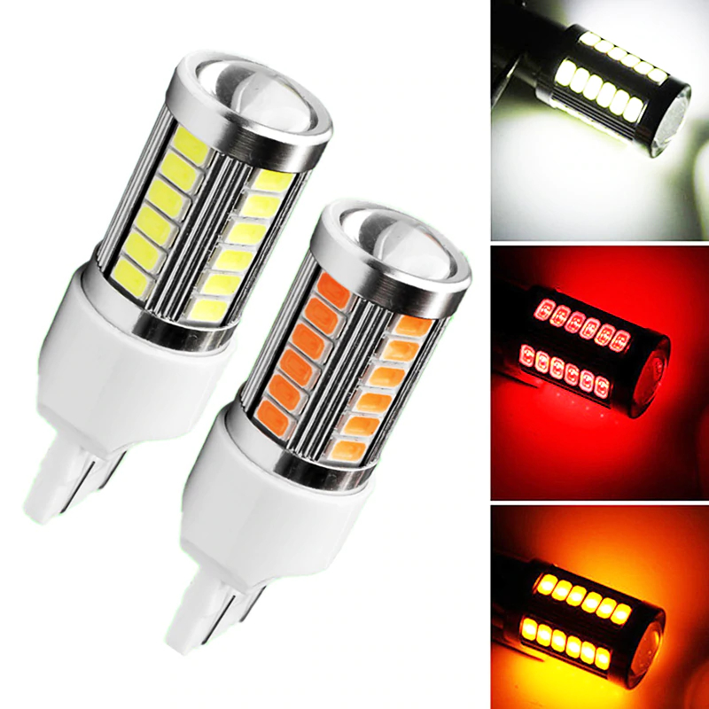Bóng đèn LED siêu sáng T20 7443 5630 33SMD W21W 7443 W21/5W cho xe hơi