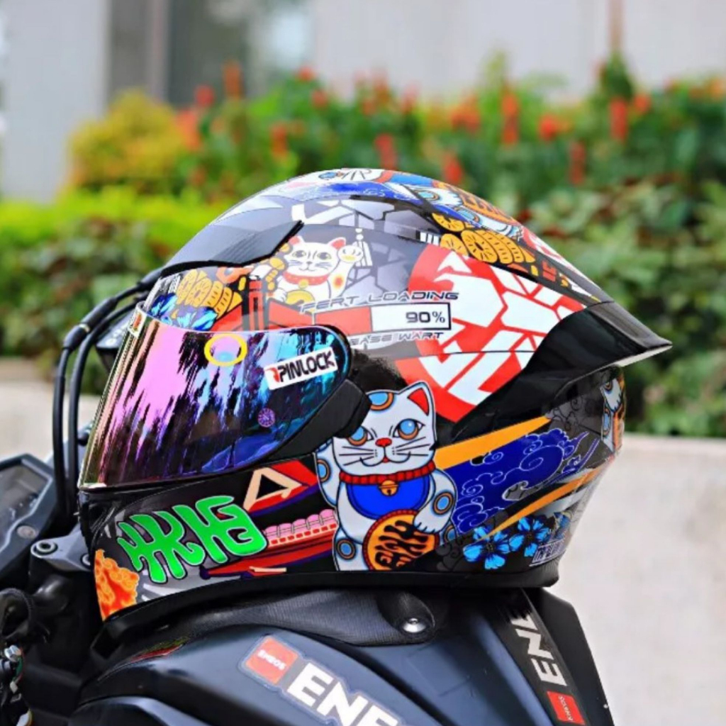 Tem dán mũ bảo hiểm fullface - MÈO THẦN TÀI - 14