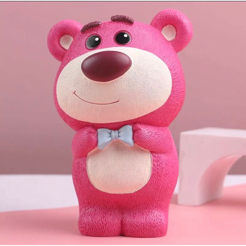 Tượng tô màu Gấu Dâu thạch cao hottrend size lớn 15-25cm