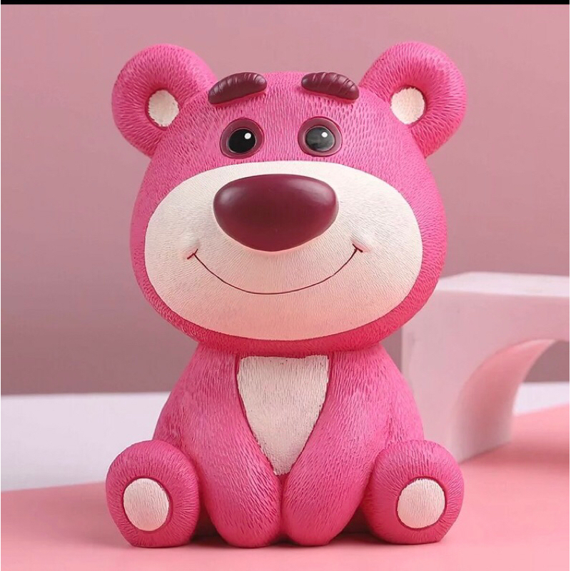 Tượng tô màu Gấu Dâu thạch cao hottrend size lớn 15-25cm