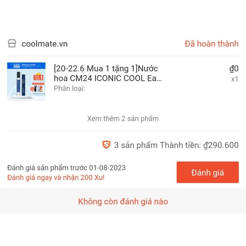 combo 3 quần lót nam + nước hoa 9ml mã CM24 coolmate