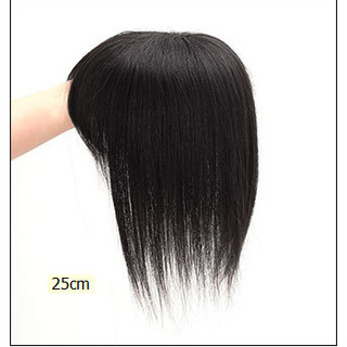 Tóc mái che 25cm đen hói che bạc 3D và 4D, làm bằng sợi tóc thật, uốn duỗi nhuộm được.