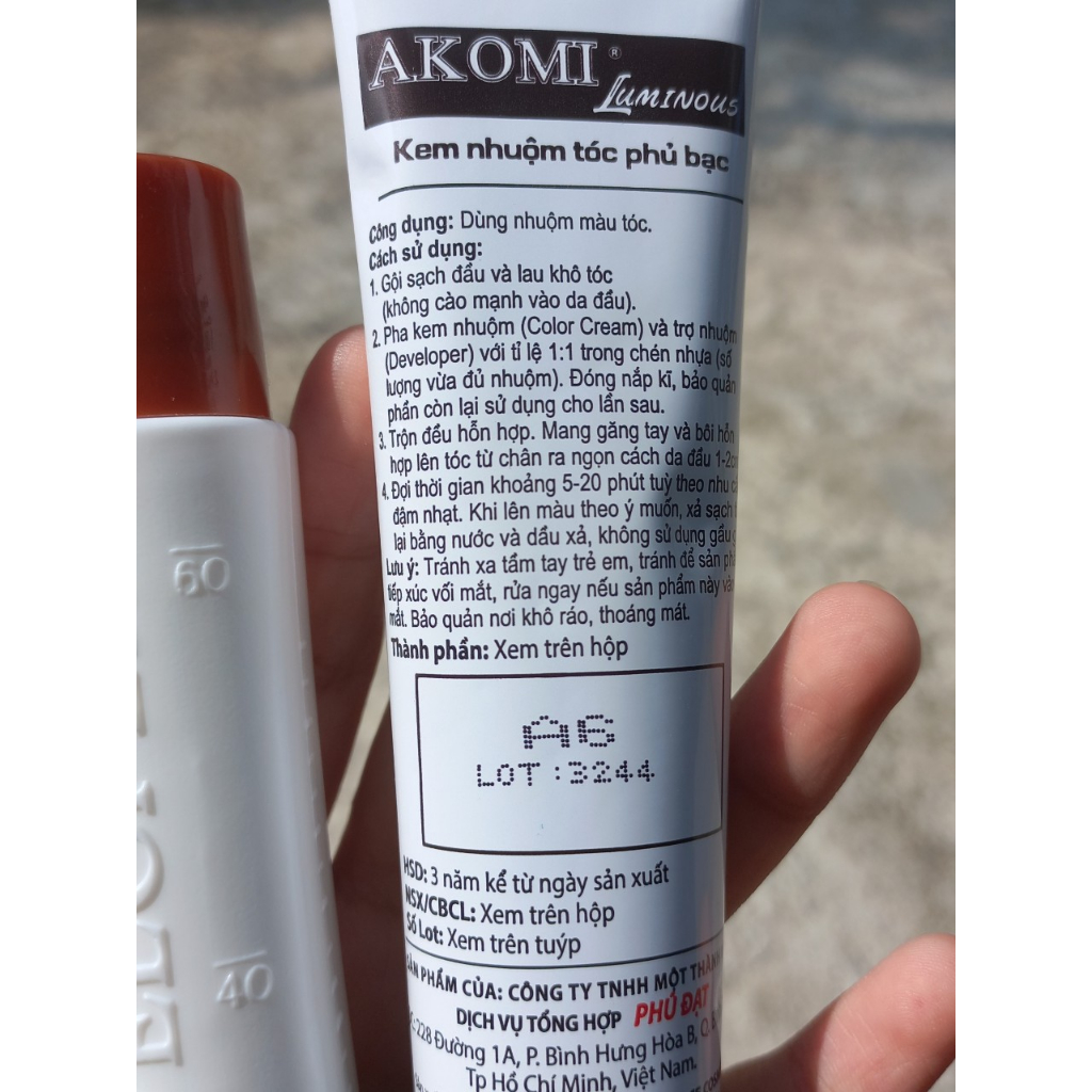 Màu Nhuộm Phủ Bạc AKOMI 60g x2