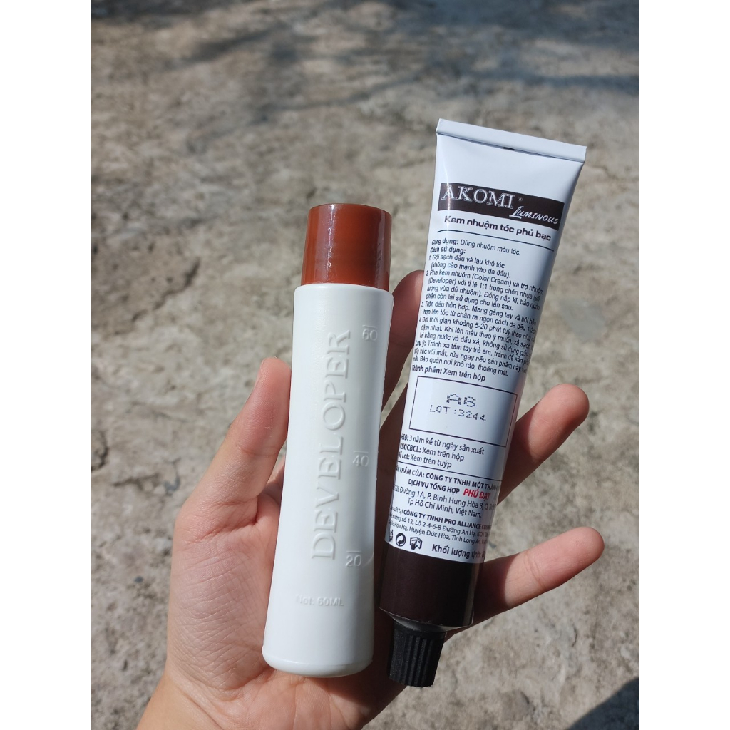 Màu Nhuộm Phủ Bạc AKOMI 60g x2