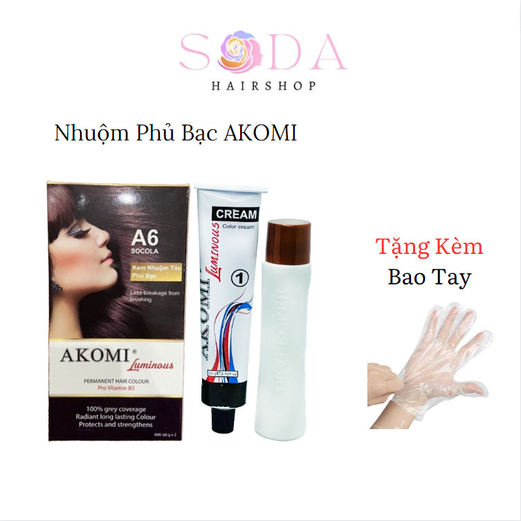 Màu Nhuộm Phủ Bạc AKOMI 60g x2