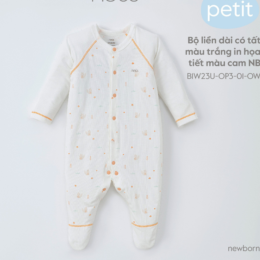 Bộ bodysuit liền tất kẻ petit nous