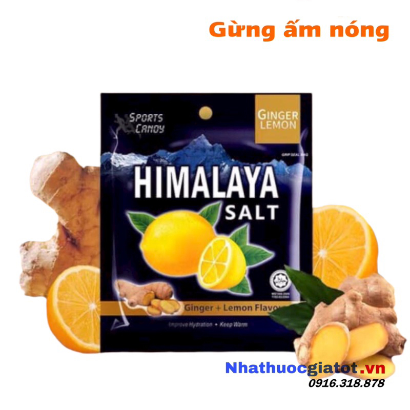 Kẹo Chanh Muối Himalaya Salt MALAYSIA Giúp Bù Khoáng, Thông Cổ Họng - Túi 6 Viên
