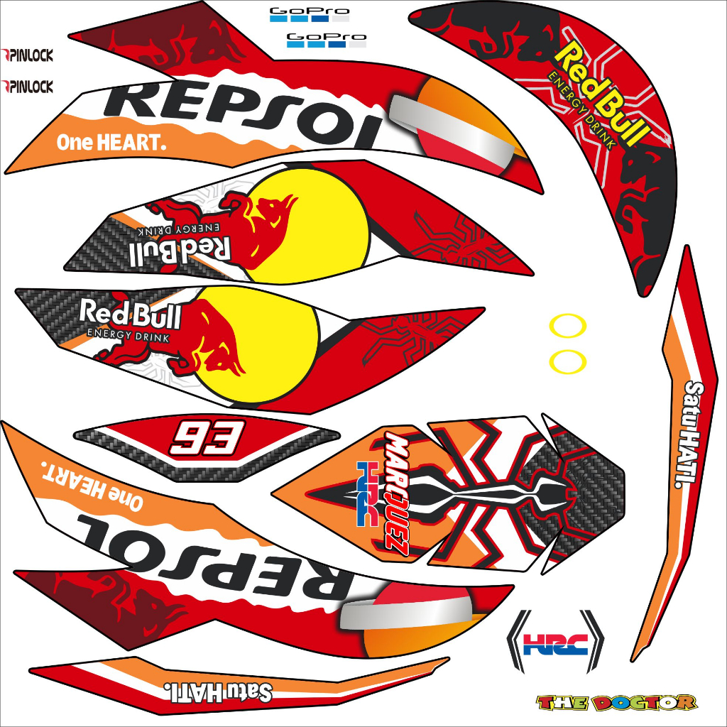 Tem dán mũ bảo hiểm fullface - REPSOL - áp dụng nhiều màu - 21