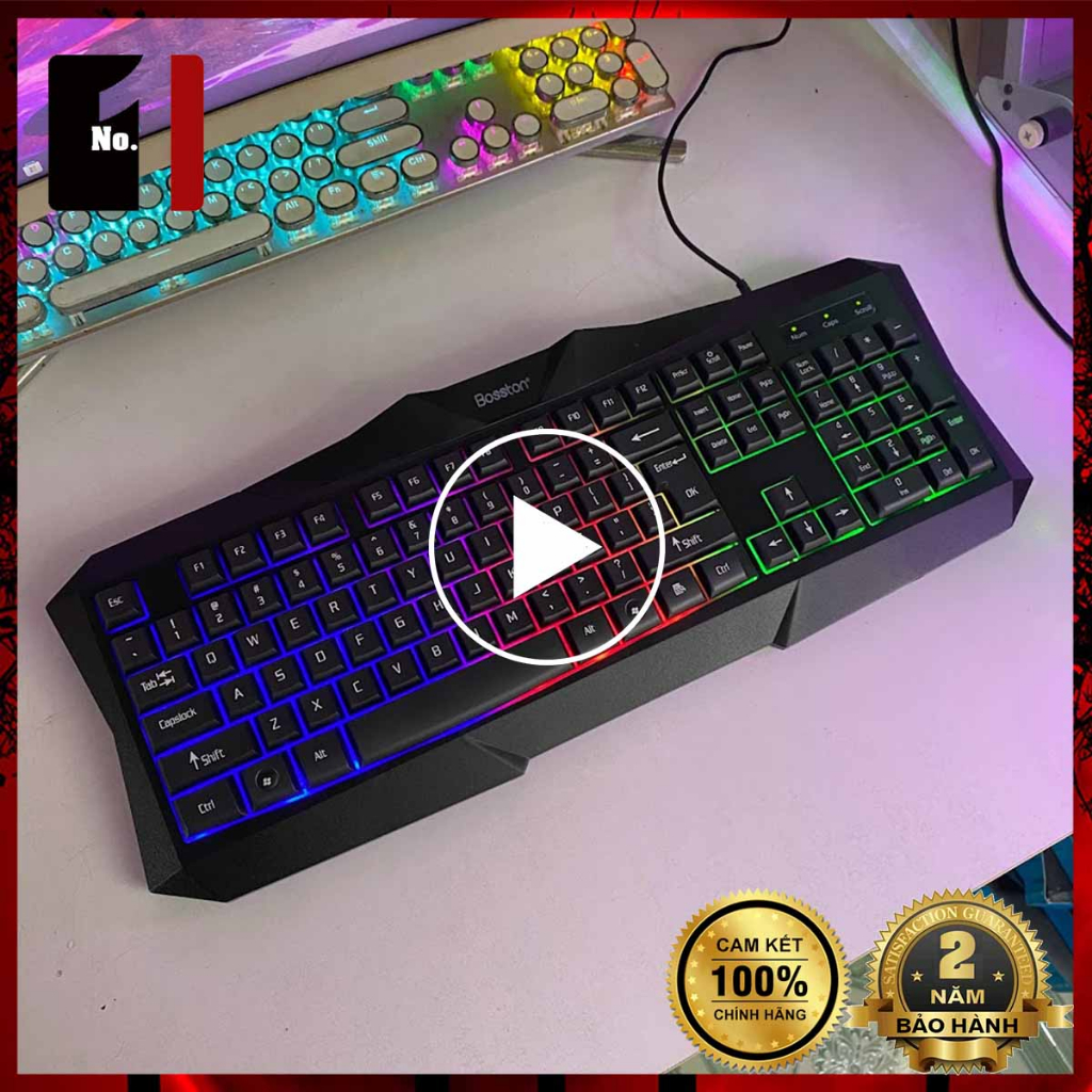 Bàn Phím Giả Cơ Gaming Máy Tính Bosston X19 Led RGB Bàn Phím Vi Tính Laptop Chơi Game Có Dây