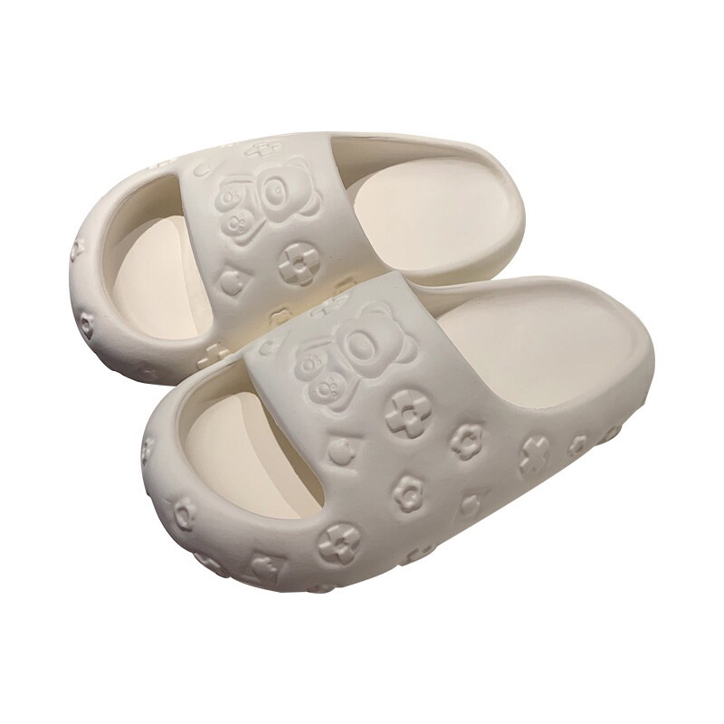 Dép bánh mì nữ,Dép quai ngày in hình gấu LV dập nổi siêu xinh