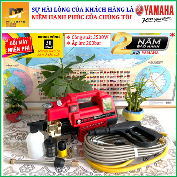 BH 24 tháng. Máy xịt rửa YAMAHA chỉnh áp, áp lực cao, máy rửa xe mini 3500W