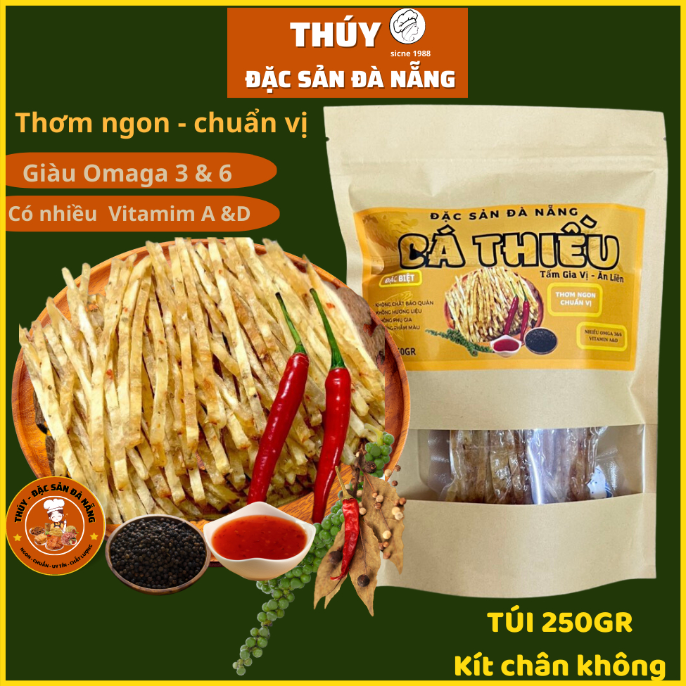 Cá Thiều Que Nướng Đặc Sản Đà Nẵng Túi 250gr Thơm Ngon Chuẩn Vị