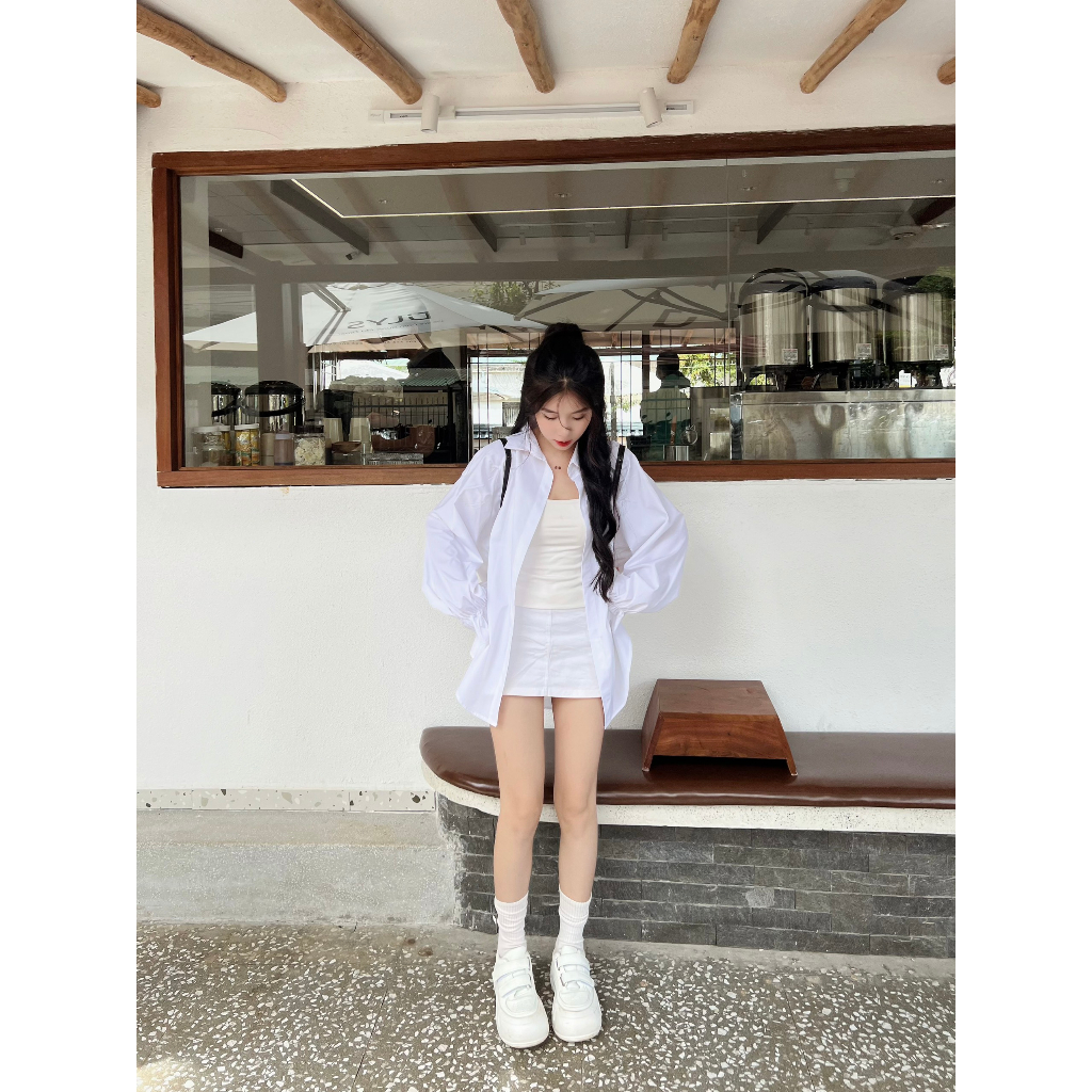 Sơ mi tay dài xòe công chúa qq.corn form dài rộng | BigBuy360 - bigbuy360.vn