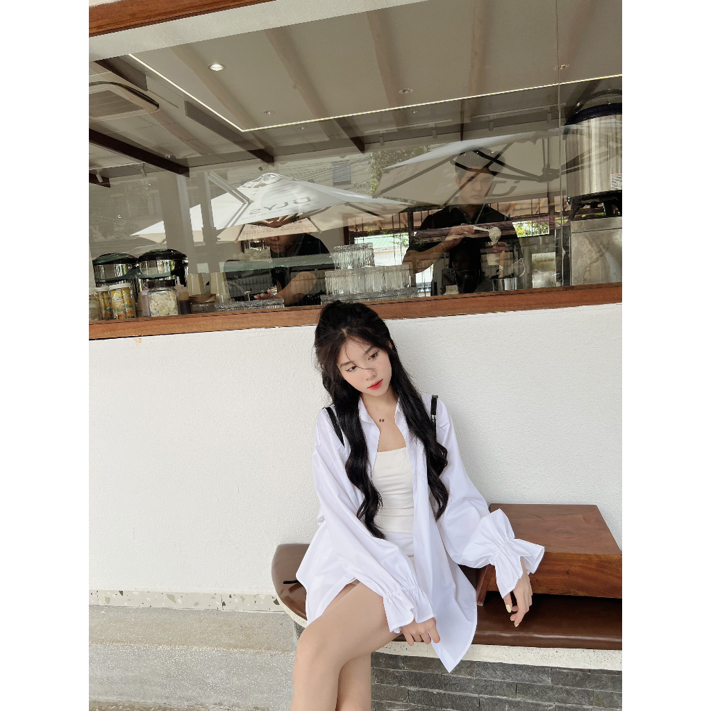 Sơ mi tay dài xòe công chúa qq.corn form dài rộng | BigBuy360 - bigbuy360.vn