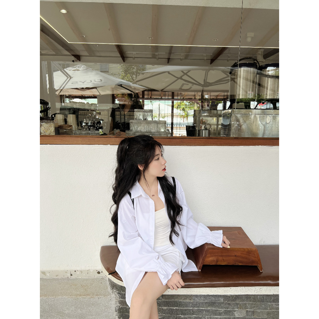 Sơ mi tay dài xòe công chúa qq.corn form dài rộng | BigBuy360 - bigbuy360.vn