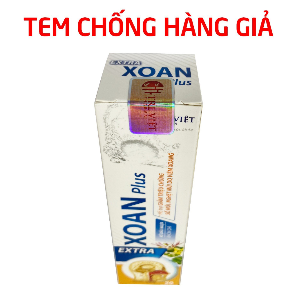 Viên xủi Extra Xoan Plus thảo dược giảm sổ mũi, nghẹt mũi, viêm xoang, viêm mũi dị ứng - Tuýp 20 viên