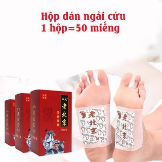 Hộp 50 miếng dán chân ngải cứu thải độc lão bắc kinh - miếng dán ngải cứu thải độc chân - hộp 50 miếng