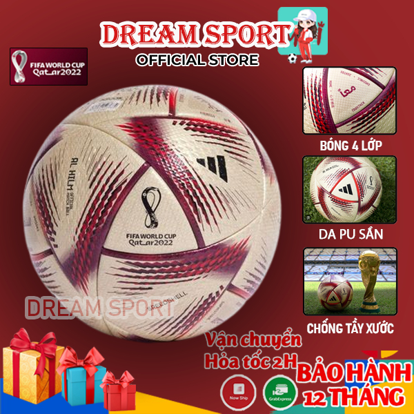 Quả bóng đá wc22 (Chung kết) Size 5, bóng đá đúc WC mẫu mới nhất + Tặng kim bơm, túi lưới ,Bảo Hành 12 Tháng