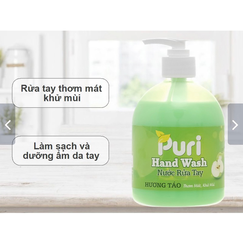 Nước rửa tay Puri hương táo 500ml